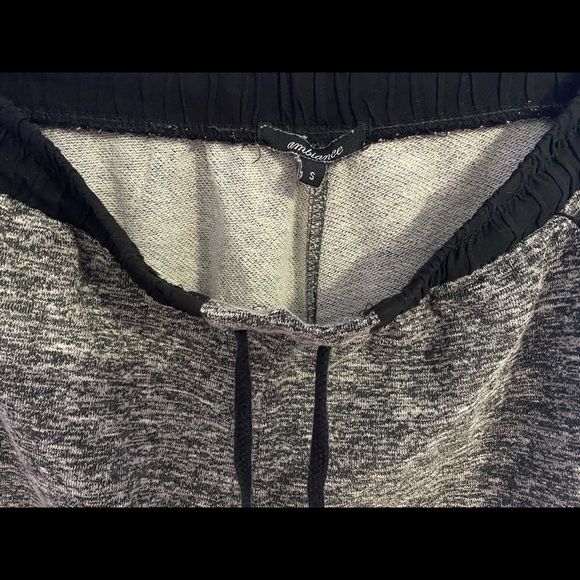 Unisex Drawstring Joggers (Black and White) - Picture 4 of 5